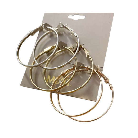 🎁3/$15 Mix It Multi Tone Hoop Trio - Perfect for Sensitive Ears - Picture 2 of 2
